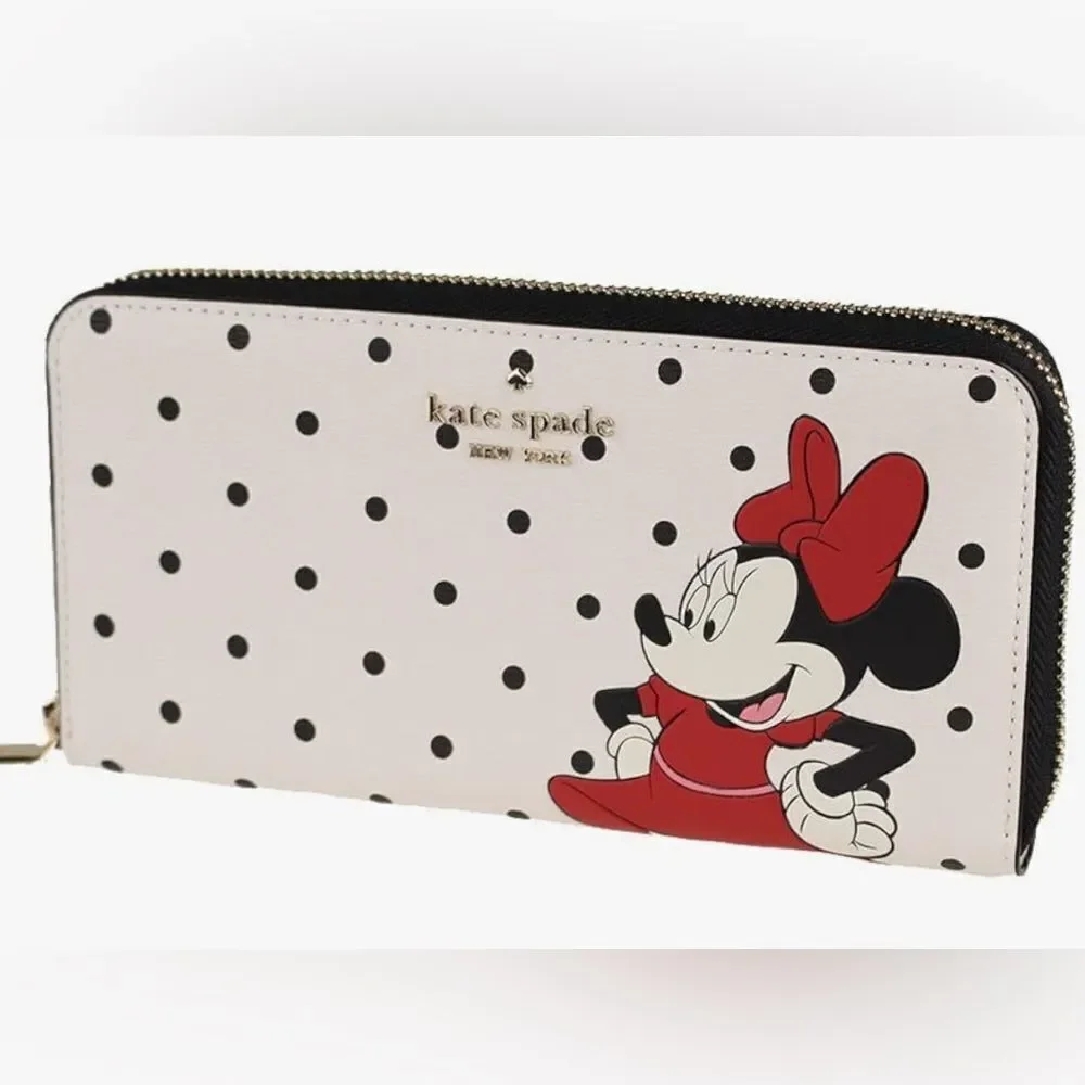 Disney x Kate Spade Minnie Mouse Large Continental Wallet NWT